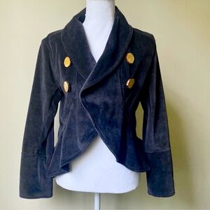 Avatar Clothing Purple Velvet Short Ruffled Jacket Bolero NEW Fair Trade Design